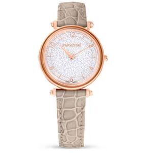 SWAROVSKI Women's Crystalline Wonder Watch~Swiss Made~Beige Strap/Rose Gold